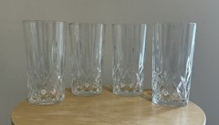 Set of 4 Highball Tumbler Crystal Glasses