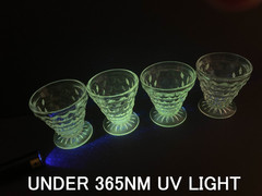 Fostoria Set of 4 Pressed Cubist Manganese Glass Glowing sherbet / dessert cup