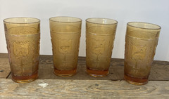 VTG MCM/50s Zodiac Marigold (Carnival) Glasses by Imperial Glass- Set of 4-Rare