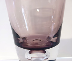 4 Winterthur Amethyst Purple Stemmed Wine/Water Goblets Lg Clear Bubble in Base