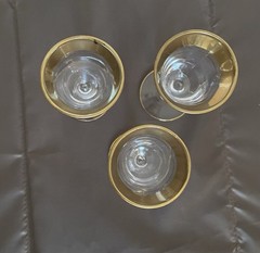 Glastonbury-Tiffin Minton Set of 3 Vintage Gold Encrusted Trim Cordial Glasses