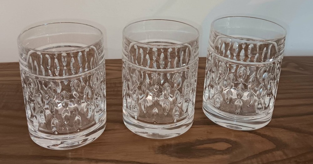 Set of 3 Ralph Lauren Crystal ASTON Double Old Fashioneds Glasses Whiskey Rocks