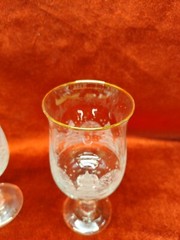 Vintage Libbey Winter White Frosted Pine Trees Wine Goblets Glasses – Set of 2