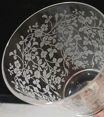 Lot Of 11~ Seneca Rose Lace Floral Etch Crystal 7 1/4″ Water/Wine Glass Goblet
