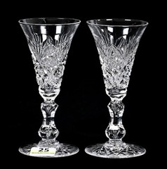 ELMIRA #17 AMERICAN BRILLIANT CUT GLASS SHERRY GLASSES (8) C.1903-1905