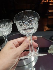 2 Cocktail Glasses American Brilliant Period Cut Glass Crystal Hoare Monarch