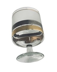 VTG Culver Ltd REGENCY Wide Frosted Silver Gold Band MCM 21 OZ Wine Glass
