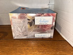NEW IN BOX 4 Luminarc Antique Clear Durand Glass Mugs NOS