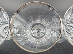 3 Mikasa Jamestown Clear Platinum Trim Wine Glass Set Elegant Optic Stemware Lot