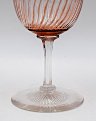 Rare English Peach Cut to Clear Glass Hock Wine ABP Circa 1900, S&W or Webb