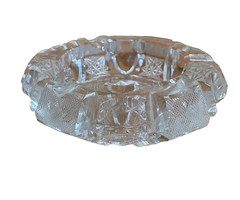 Crystal Dish Cut Glass Ashtray Mid Century. 6″