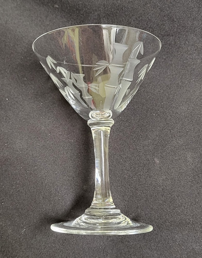 Noritake Sasaki «Bamboo» Crystal MARTINI COCTAIL GLASS 4 1/4″ Barware