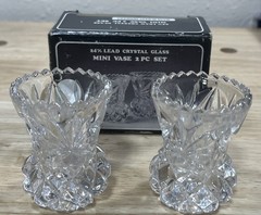 Vintage Hofbauer 24% Lead Crystal Glass Mini Vase Set – Made In Germany – Kmart