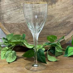 LENOX Firelight Gold Rim Water Wine Goblet Smooth Stem Glasses 8 3/4″ Tall Stamp