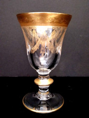 Medici Gold Water Goblet, Antique, Rare, Italian. Arte Italica.