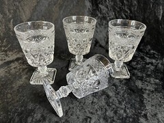 Set of 4 Imperial Crystal/Clear Ball Stem CAPE COD Low Water Goblets/Glasses