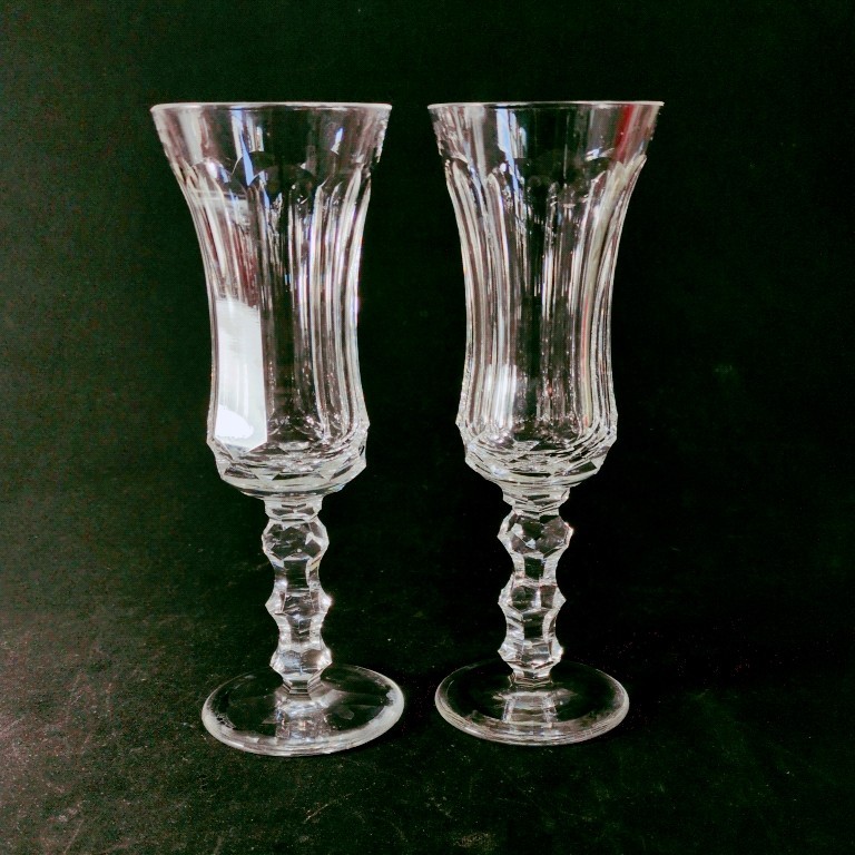 WATERFORD ROYAL TARA CHAMPAGNE FLUTES, Cut Lead Crystal, 7 3/4″, 8 Oz, 2PCS