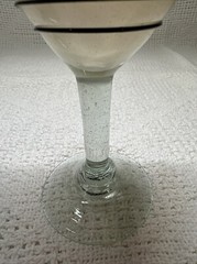 Hand Blown Glass Wine Goblets Brown/Black Stripes