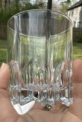 Set Of 4 Made In Italy Starburst Double Old-Fashioned Lowball Whiskey Glasses