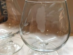 Vintage Etched Snifters Set of Two Approx 4.5″ High 3.5″ diameter Elegant !