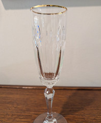 Gorham Crystal Royal Devon Champagne Flute With Gold Rim Full Lead Crystal