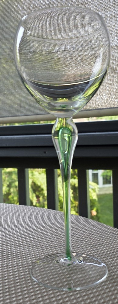 Mikasa Julliard 10.5 inch Green Encased Teardrop Wine Glass