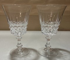 2 Cristal d’Arques Tuileries Villandry Crystal 8 Ounce Water Goblets 6 1/8″ EUC