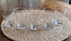 Small Tumbler / Juice Glasses Etched Starburst /Sunburst Design VTG MCM SET OF 5