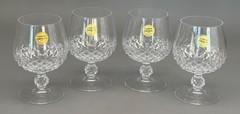 Cristal D’Arques Brandy Snifter LONG CHAMPS Crystal Cognac Glasses Set Of 4