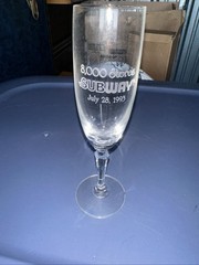 RARE SUBWAY SANDWICH SHOP 8,000 STORES 7/28/1993 CHAMPAGNE GLASSES Vintage