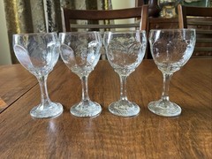 Set of (4) Libbey Chivalry Wine, 6 Oz, Clear Textured Glass, 6 1/4” 6 Oz.