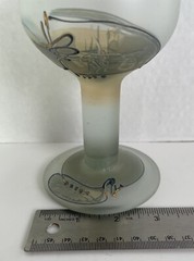 Art Glass Goblet Wine Artist Ion Tamaian Beautiful Unique Hand Blown RARE