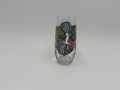 Colorful Tropical Fish Drinking Glass – Vintage Ocean Theme Barware Aquarium Art