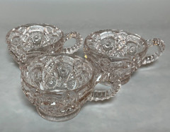 Imperial Glass Ohio Antique #402 Fashion Clear Punch Cups Set of 3 Sun Purpled