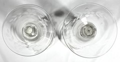 2 Vtg Gray Cut Floral Footed Laurel Leaf Beer Pilsner Champagne Glass 9″ Tall EX