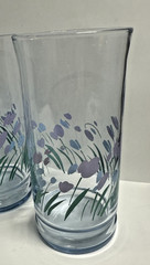 Vtg Libbey Collette Springtime Tulip Drinking Glass Set of 4 Flowers Glass 6″