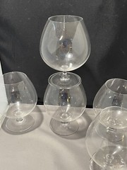Set Of Crystal Brandy Glasses Large 6” Brandy Snifter Glass Goblets Elegant