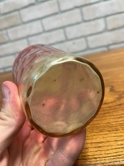 Scarce Antique Hobbs Inverted Thumbprint Amberina / Rubina Verde Glass Tumbler