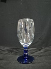 METROPOLIS BLUE LIBBEY GLASS BALL STEM ICED TEA GLASSES LOT OF 6