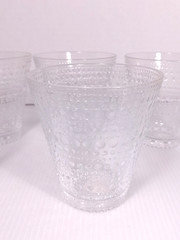 6x iittala Kastehelmi Oiva Toikka Clear Glass Tumbler Glasses 8 Oz