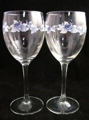 Pfaltzgraff Memories Glassware Pair of Water Goblets 8 Ounce Capacity