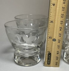 Vintage Cosmopolitan Glasses 4 Oz. Set of 6 Frosted Ivy Design Barware 2.75”