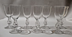Vintage-Imperial Glass Ohio-TWIST CLEAR Pattern-3 5/8in Cordial Seven available