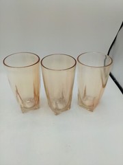 Jeanette Peach Luster 5″ Drink Glasses x4
