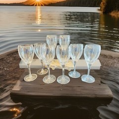 Cristal D’Arques ENCHANTE Crystal Wine Goblets ~MINT IN BOXES ~ Set Of 8 Glasses