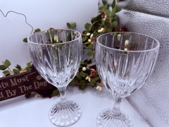 3 Mikasa PARK LANE Crystal Wine Glasses 6-7/8 1 Goblet Glass