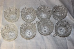 Vintage Anchor Hocking Arlington Punch Bowl With 8 Punch Cups