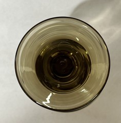 Libbey Bronze Harvest Gold Smoke Colored Pedestal Drinking Glass Vintage 1960-70