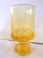 2 Vintage FRANCISCAN MADEIRA Cornsilk Yellow Footed Wine Juice Goblets 5”