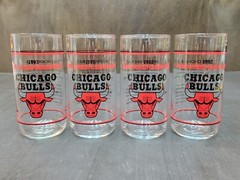 Vintage Libbey Set of 4 – 1992 CHICAGO BULLS Cooler Drinking Glasses New!